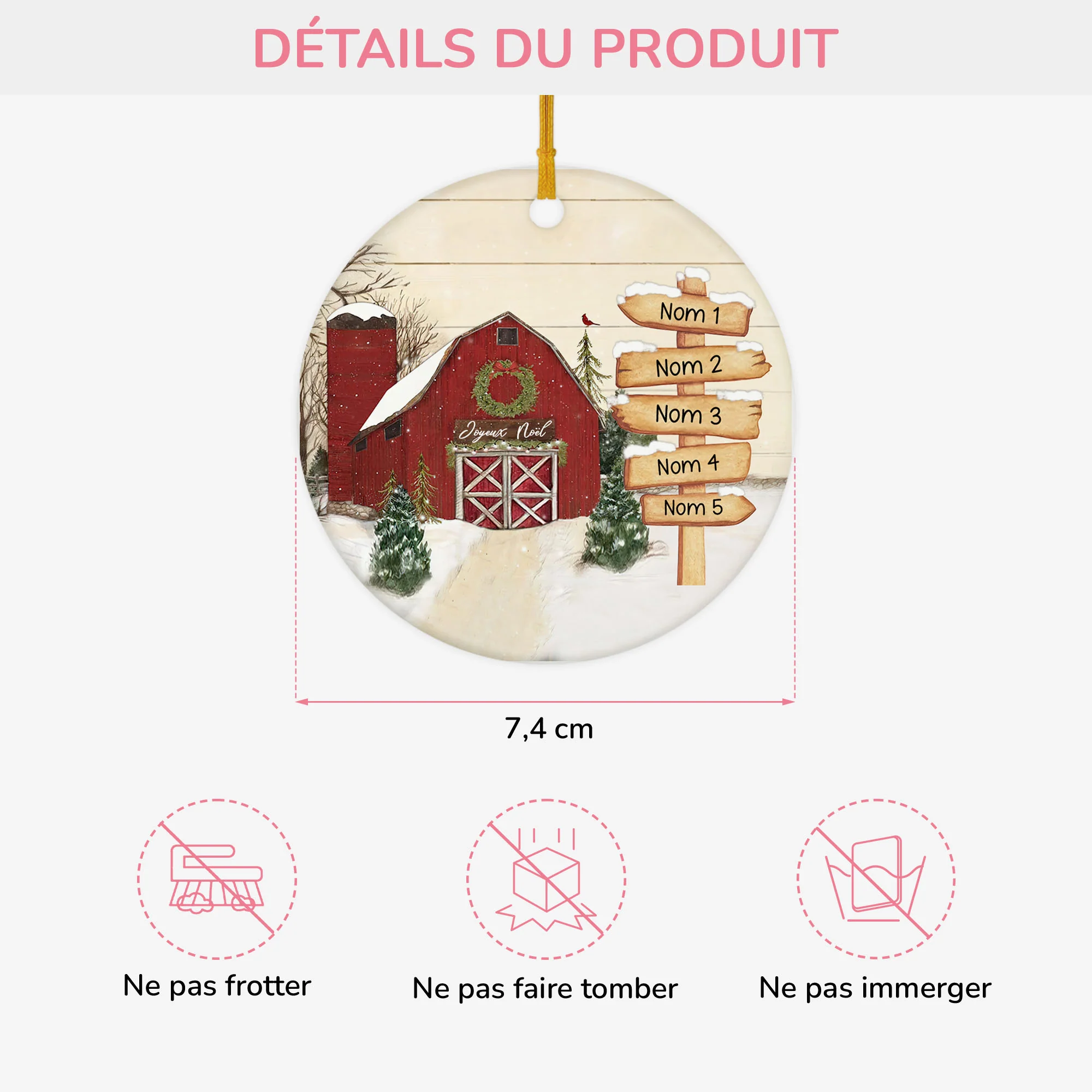 Ornement Famille Maison Personnalisé - Image 3