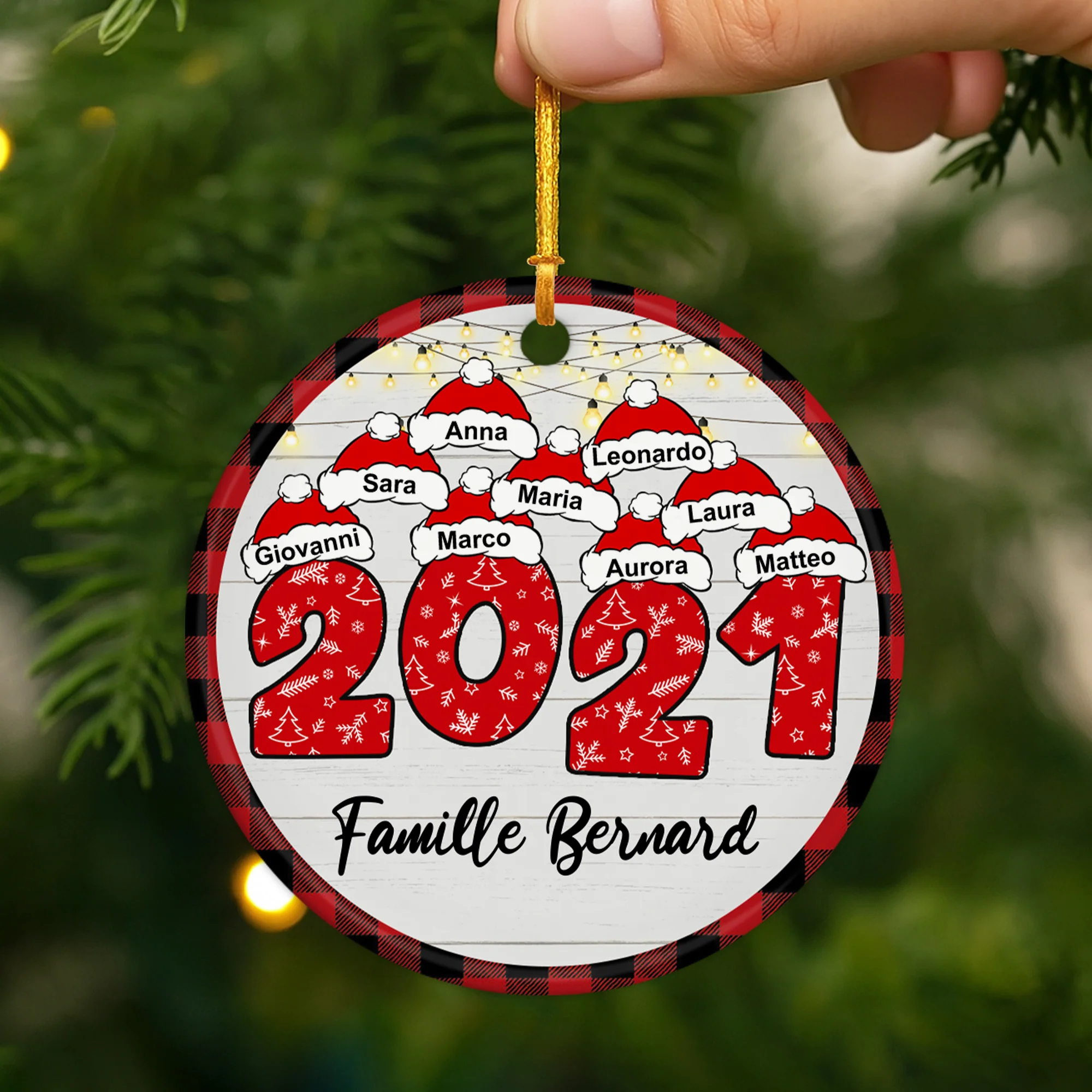 Cadeau De Noël Personnalisé Pas Cher – Ornement Famille - Image 2