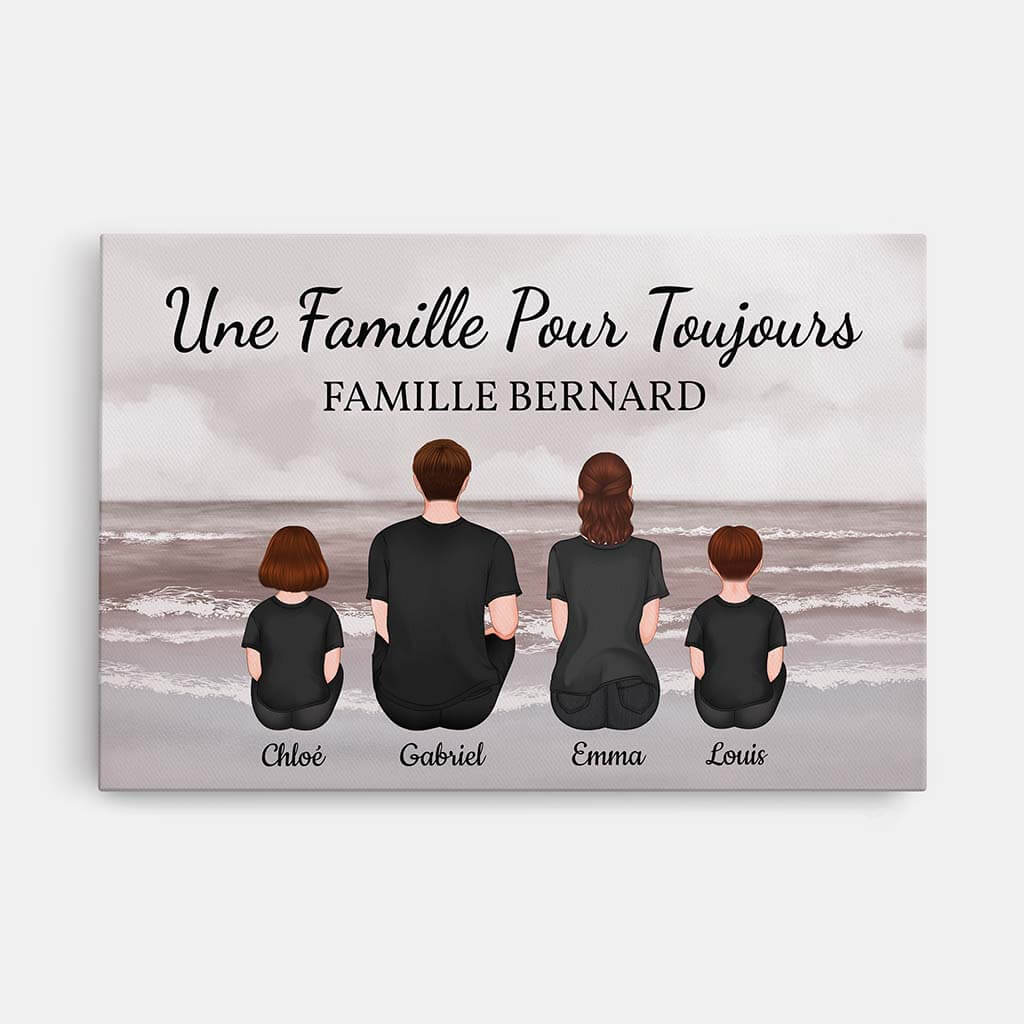 Toile Personnalisée Famille - Famille Pour Toujours Version Sombre