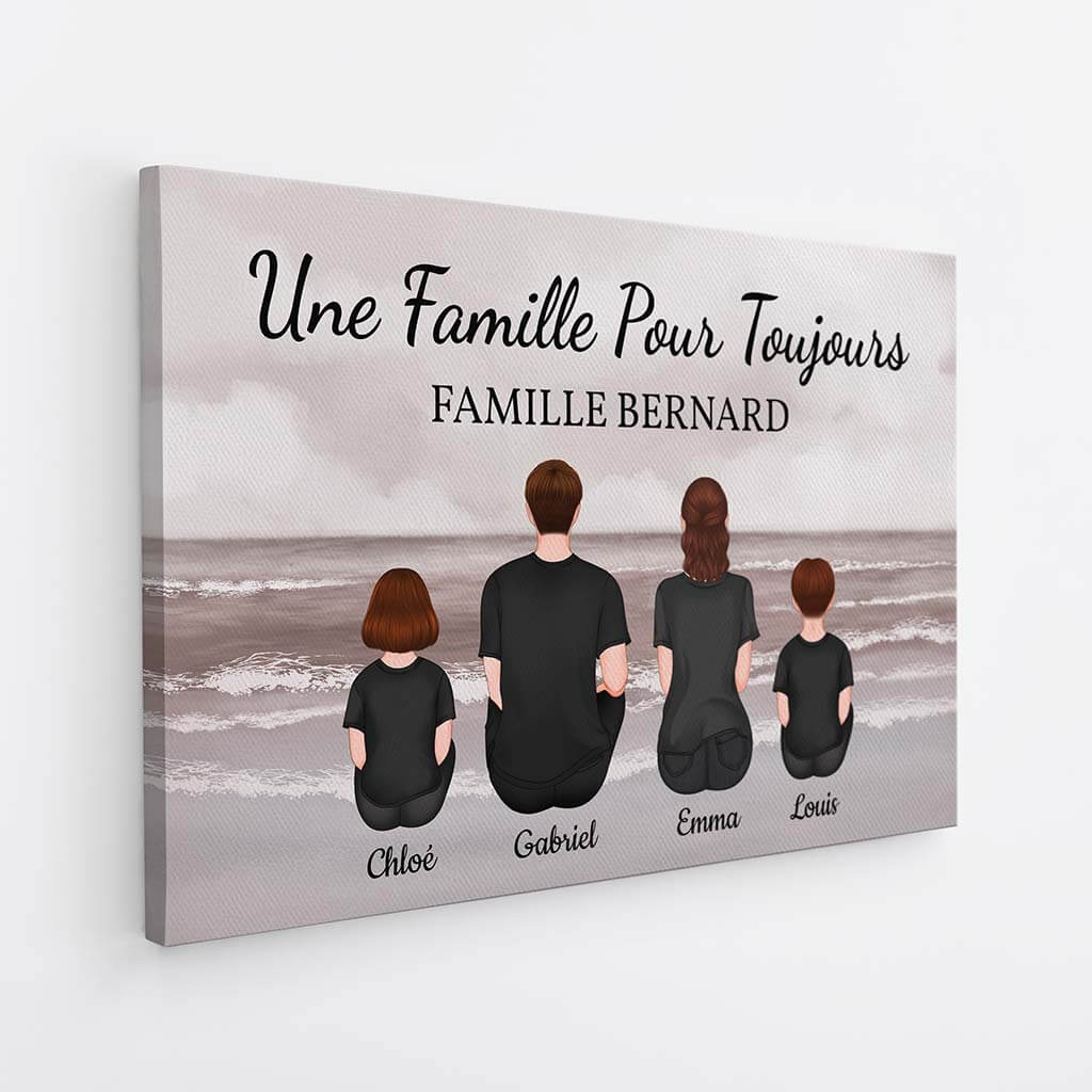 Toile Personnalisée Famille - Famille Pour Toujours Version Sombre - Image 2