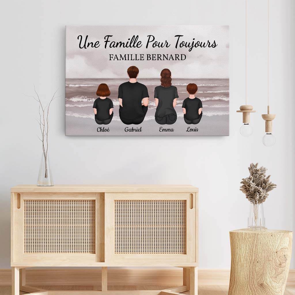 Toile Personnalisée Famille - Famille Pour Toujours Version Sombre - Image 3