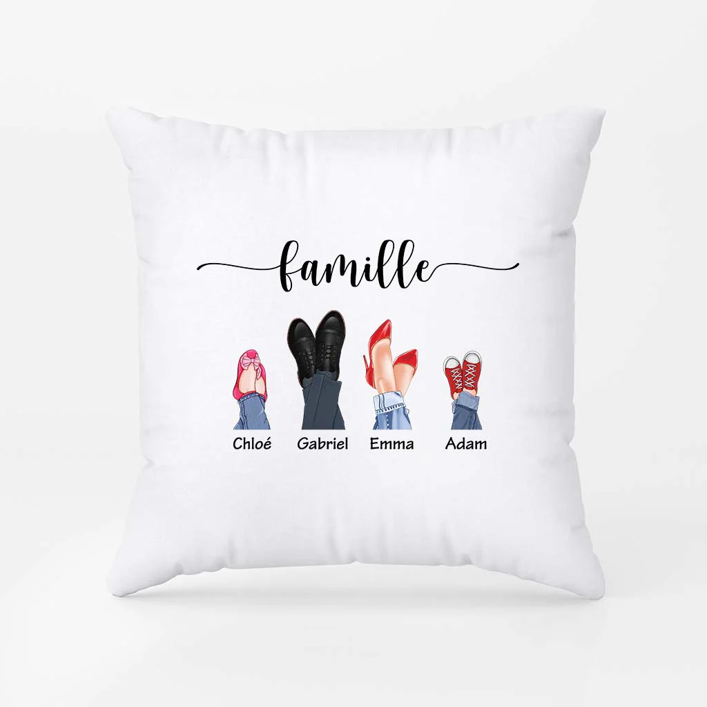 Coussin Personnalisé Famille - Famille Version Chaussures