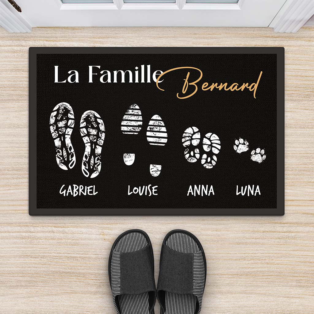 Tapis d’entrée personnalisé – Famille & empreintes de chaussures - Image 2