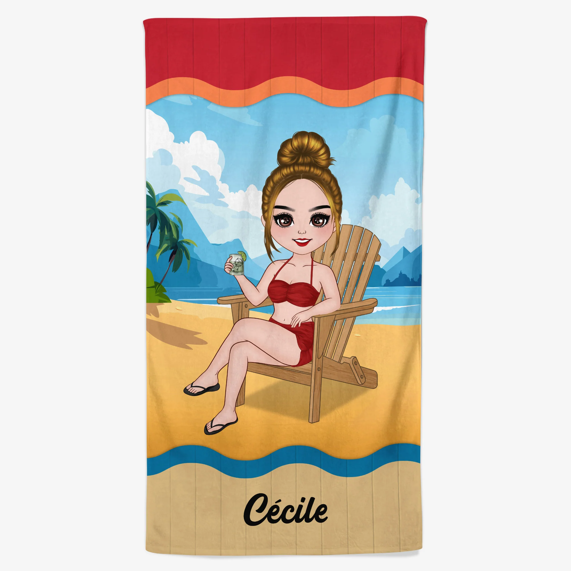 Serviette De Plage Personnalisée | Femme Détendue