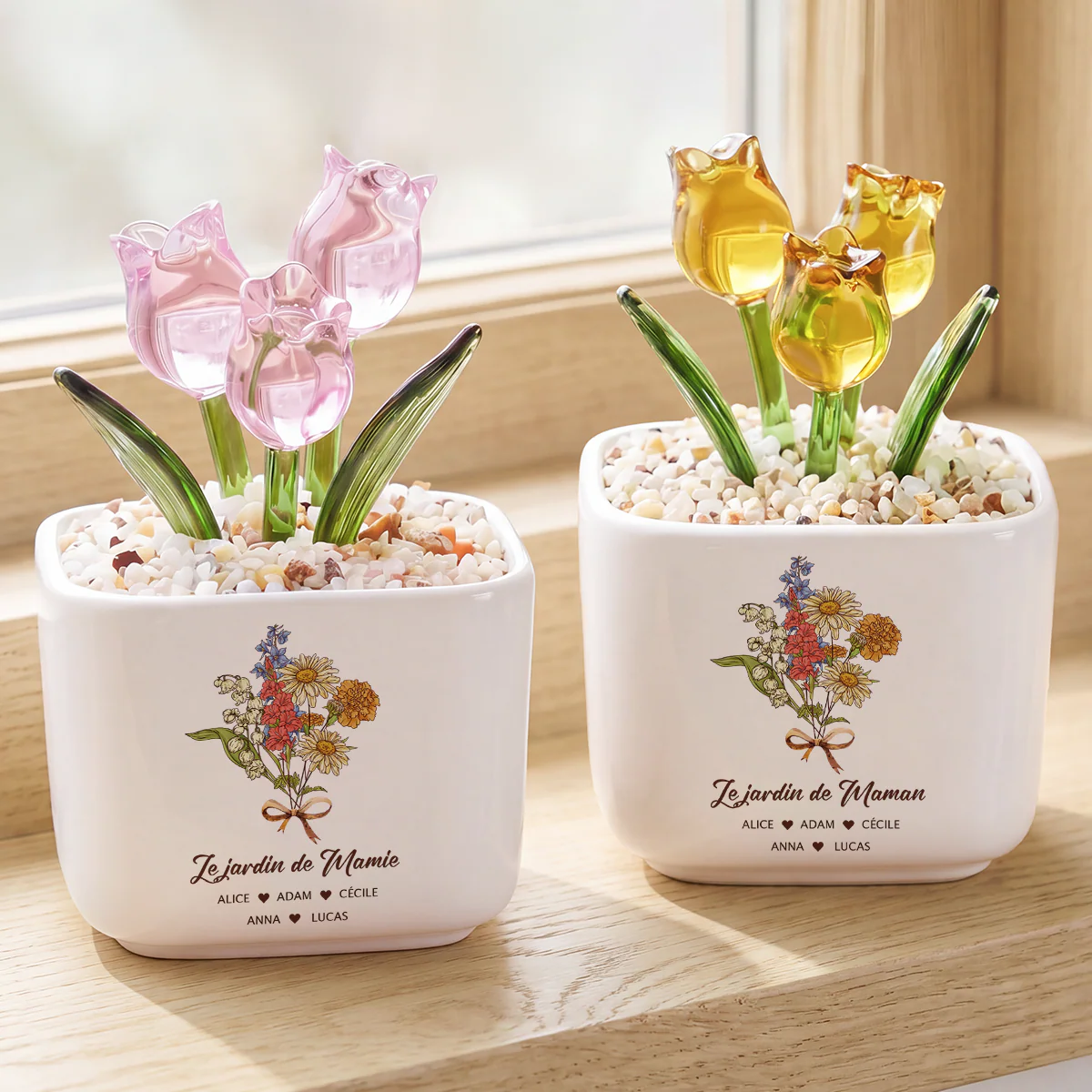 Fleur Artisanale En Verre Avec Pot - Le Jardin De Maman Mamie - Image 2