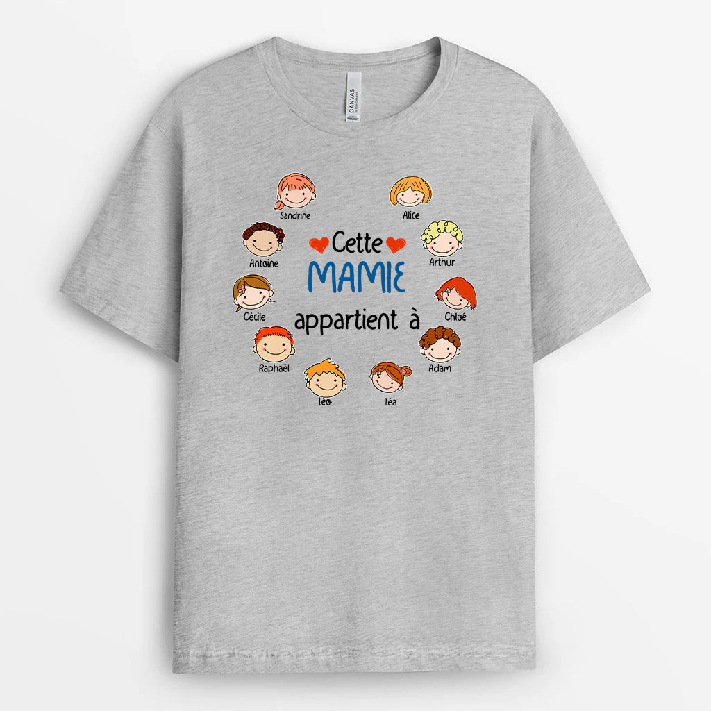 T-shirt Cette Maman Appartient à Personnalisé - Image 2