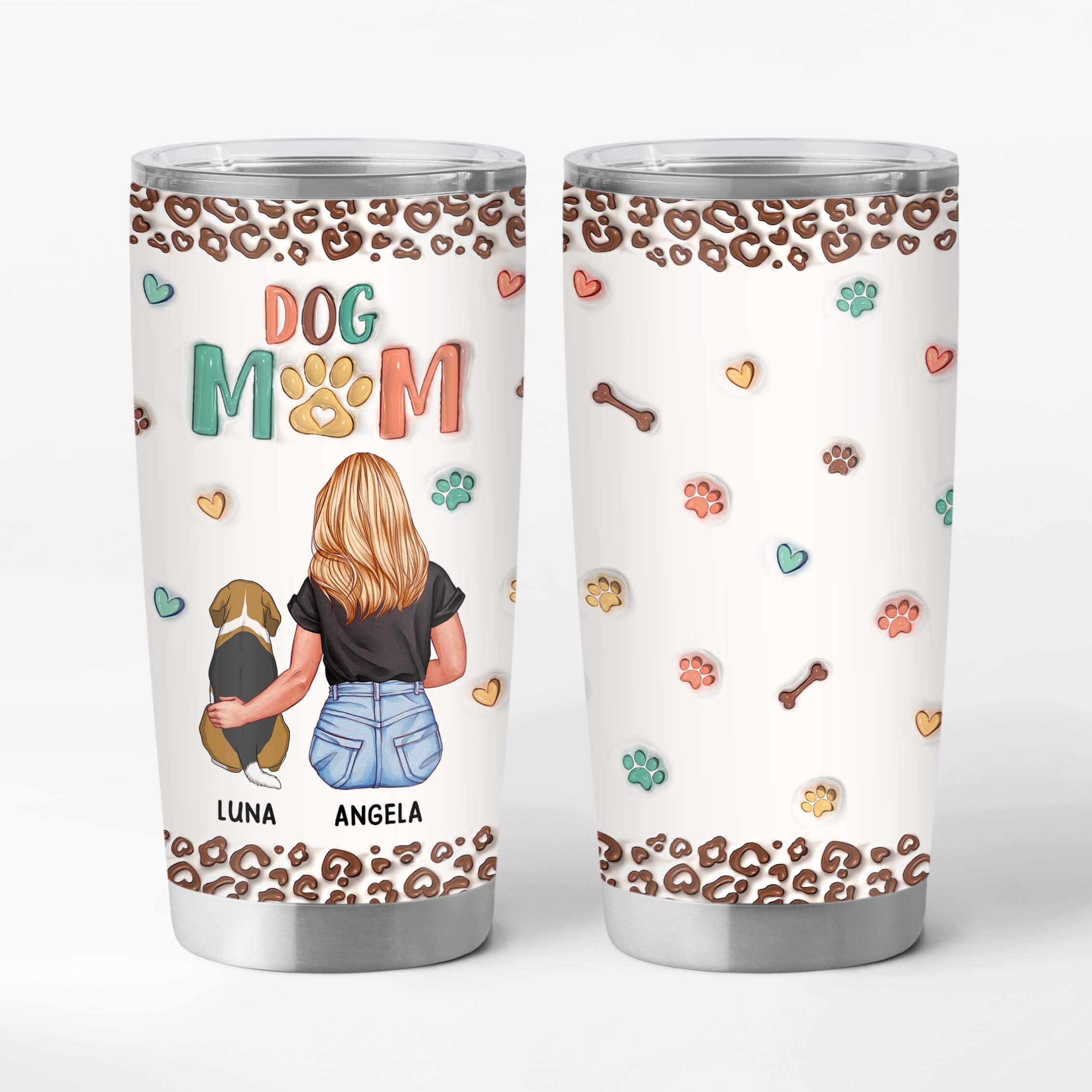Cadeau Personnalisé Avec Chien | Gobelet À Vin Maman Chien 3D