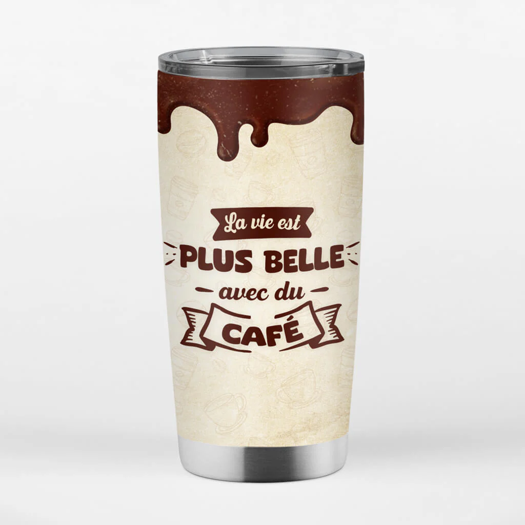 Gobelet La Vie Est Plus Belle Avec Du Café Personnalisé - Image 3