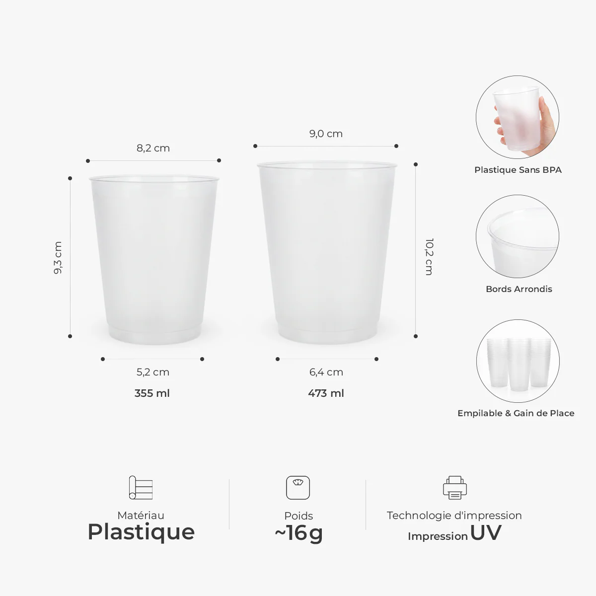 Gobelet Plastique Personnalisé Avec Photo - Cadeau Remise De Diplôme - Image 3