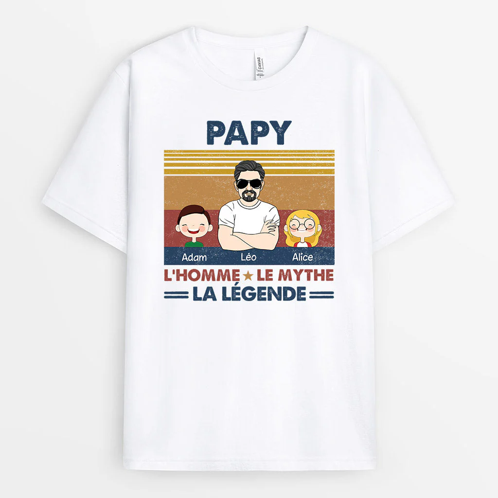 T-shirt Personnalisé Pour Papy - Papy La Légende
