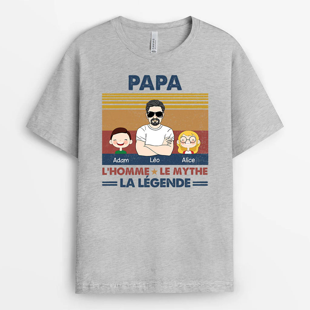 T-shirt Personnalisé Pour Papy - Papy La Légende - Image 2