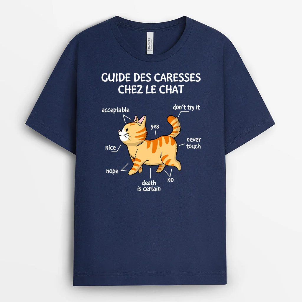 T Shirt Personnalisé Chat - Guide Des Caresses Chez Le Chat - Image 2