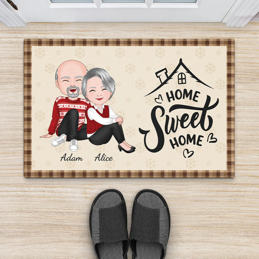 Paillasson Home Sweet Home Couple – Cadeau Noël Personnalisé - Image 2