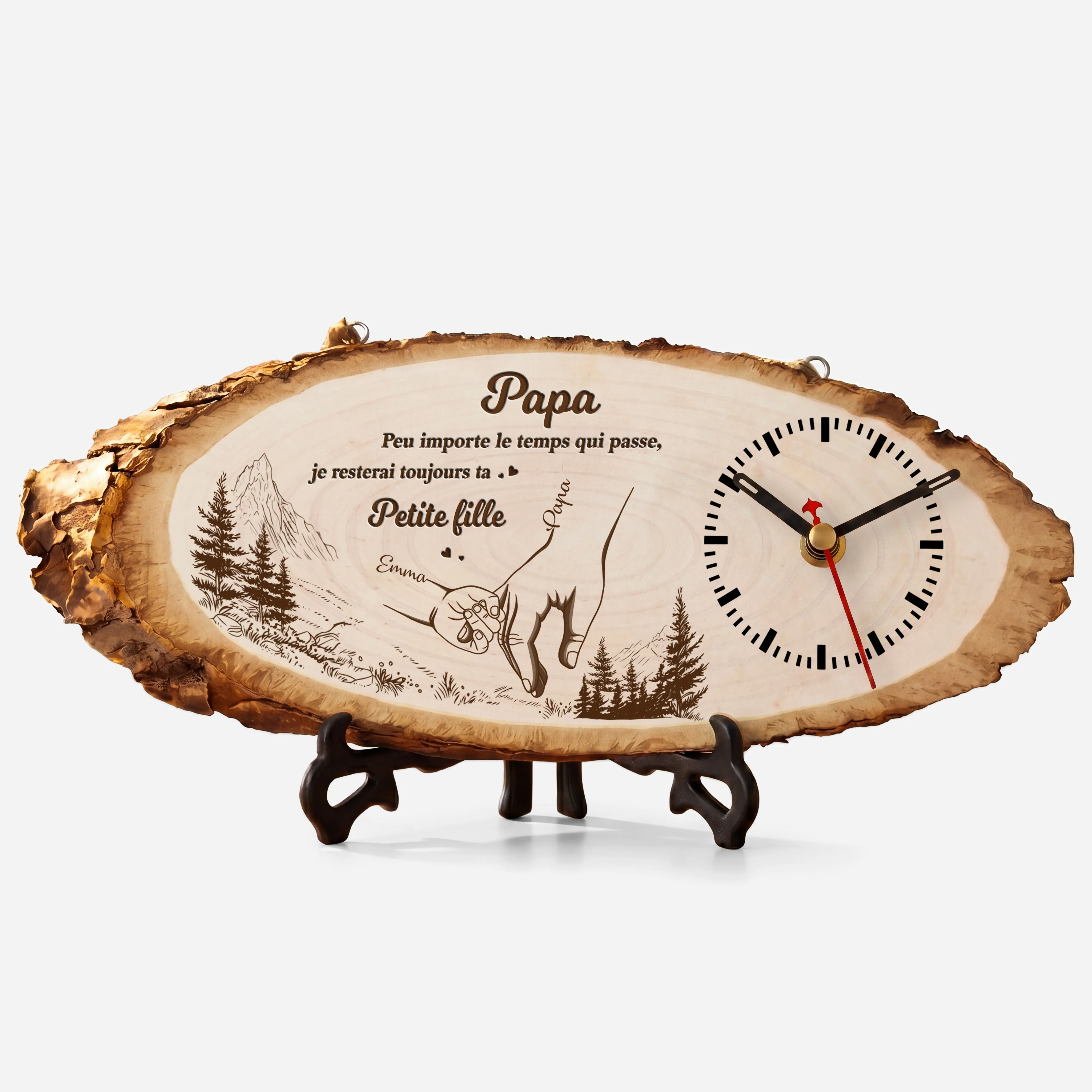 Horloge Bois Personnalisée - Peu Importe Le Temps Qui Passe Cadeau Maman Et Papa