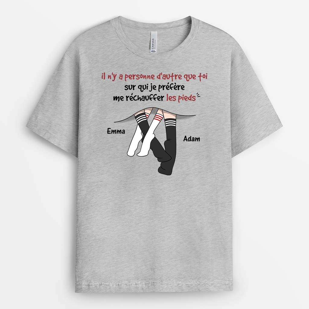 Tee Shirt Personnalisé Couple - Réchauffer Mes Pieds - Image 2