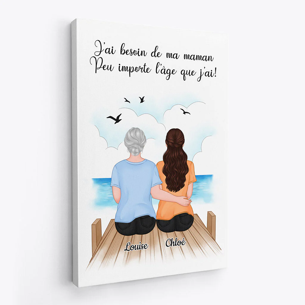 Toile Personnalisée Maman - J'ai Besoin De Ma Maman - Image 2