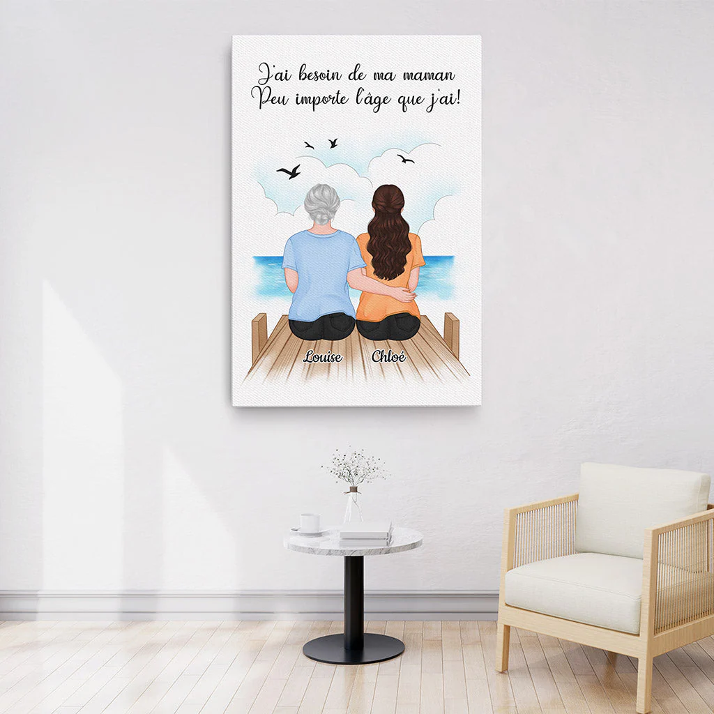 Toile Personnalisée Maman - J'ai Besoin De Ma Maman - Image 3