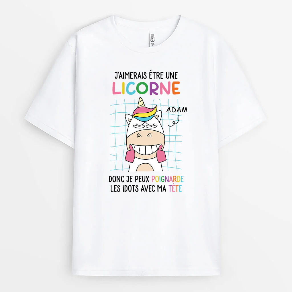 T-Shirt Personnalisé Femme – J’aimerais Être Une Licorne