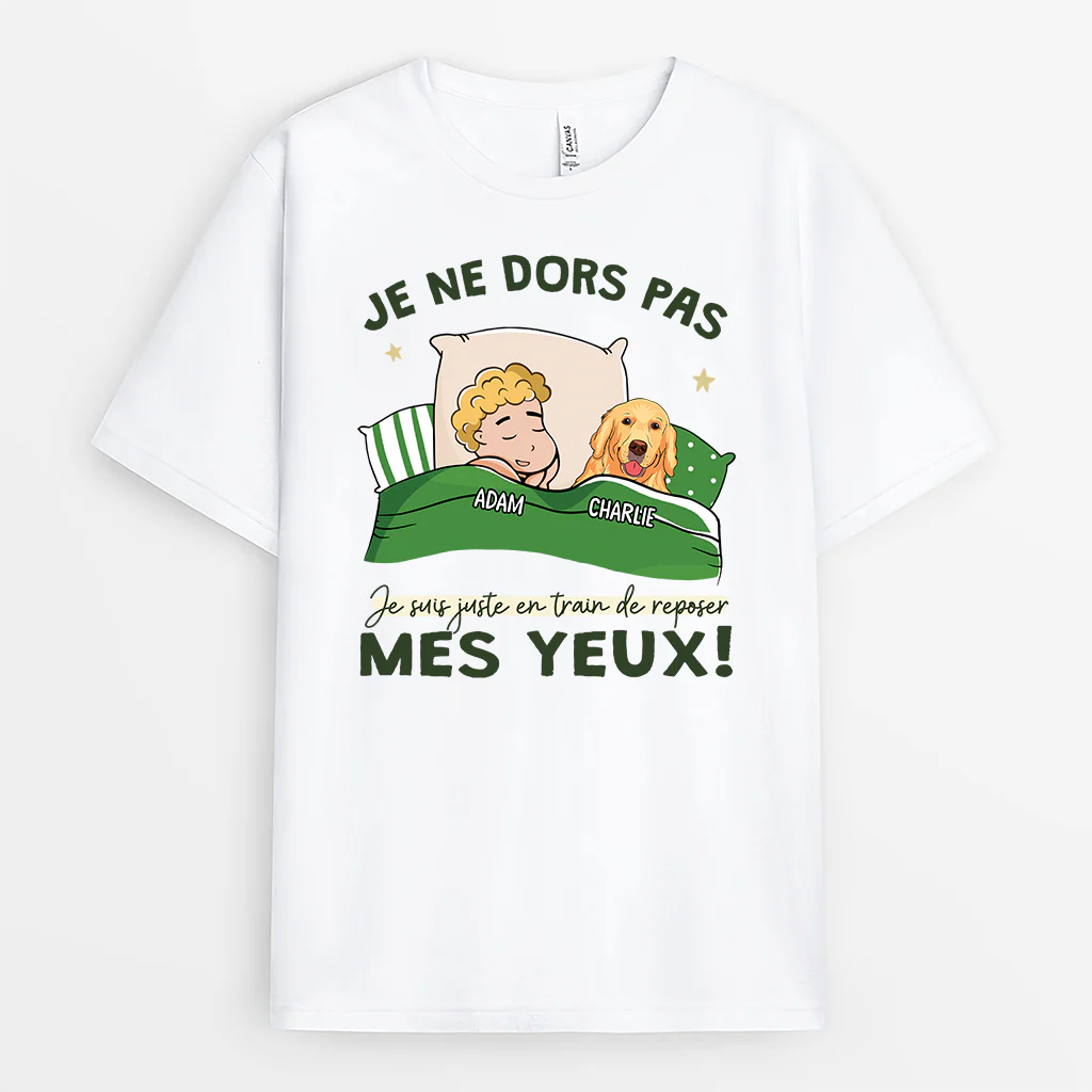 T Shirt Personnalisé Pour Chien | Je Ne Dors Pas Version Chien