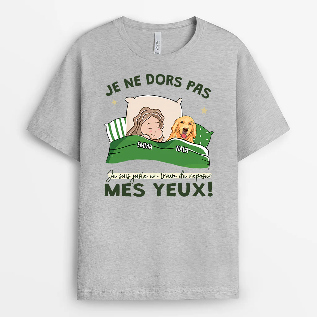 T Shirt Personnalisé Pour Chien | Je Ne Dors Pas Version Chien - Image 2
