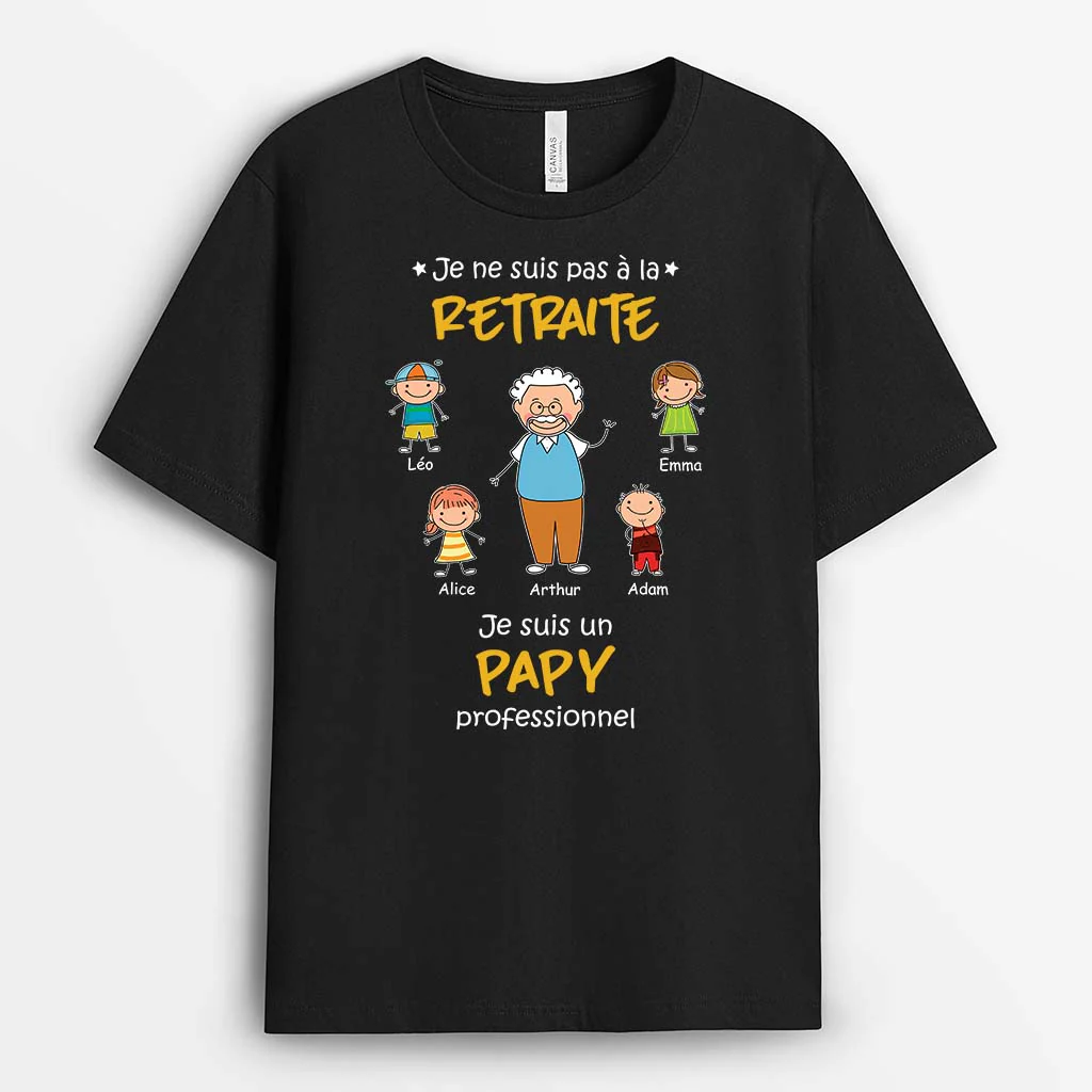 Tee Shirt Personnalisé Retraite Papy - Je Ne Suis Pas À La Retraite
