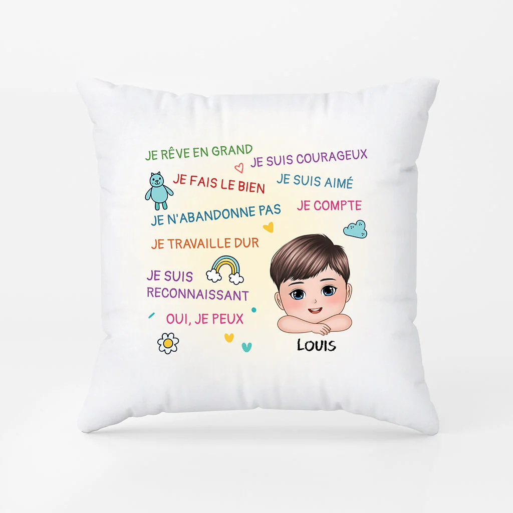 Je Rêve En Grand - Coussin Pour Enfant Personnalisé - Image 2