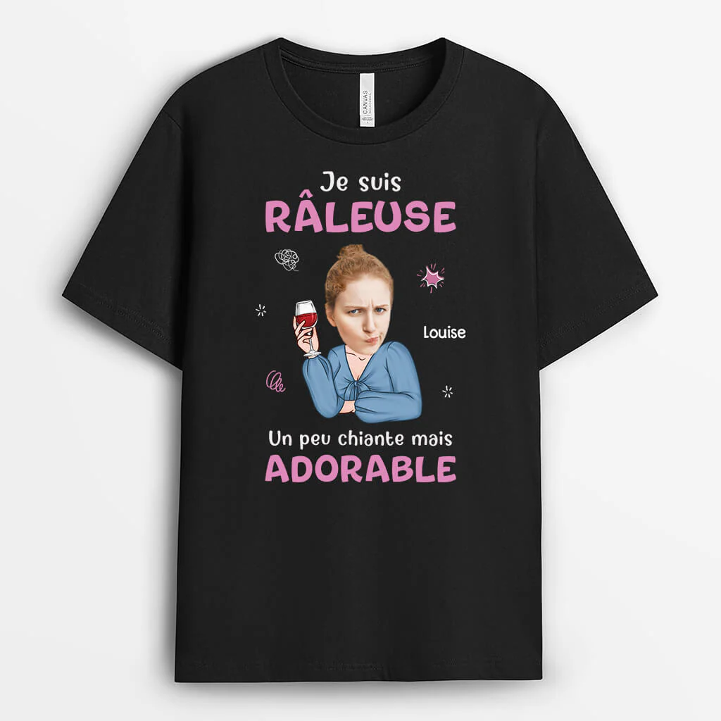 Tee Shirt Personnalisé Femme – Je Suis Râleuse Mais Adorable