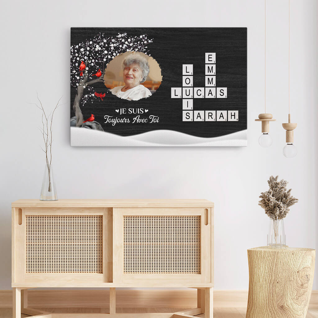 Toile Personnalisé Maman | Je Suis Toujours Avec Toi Version Photo Et Mots Croisés - Image 3