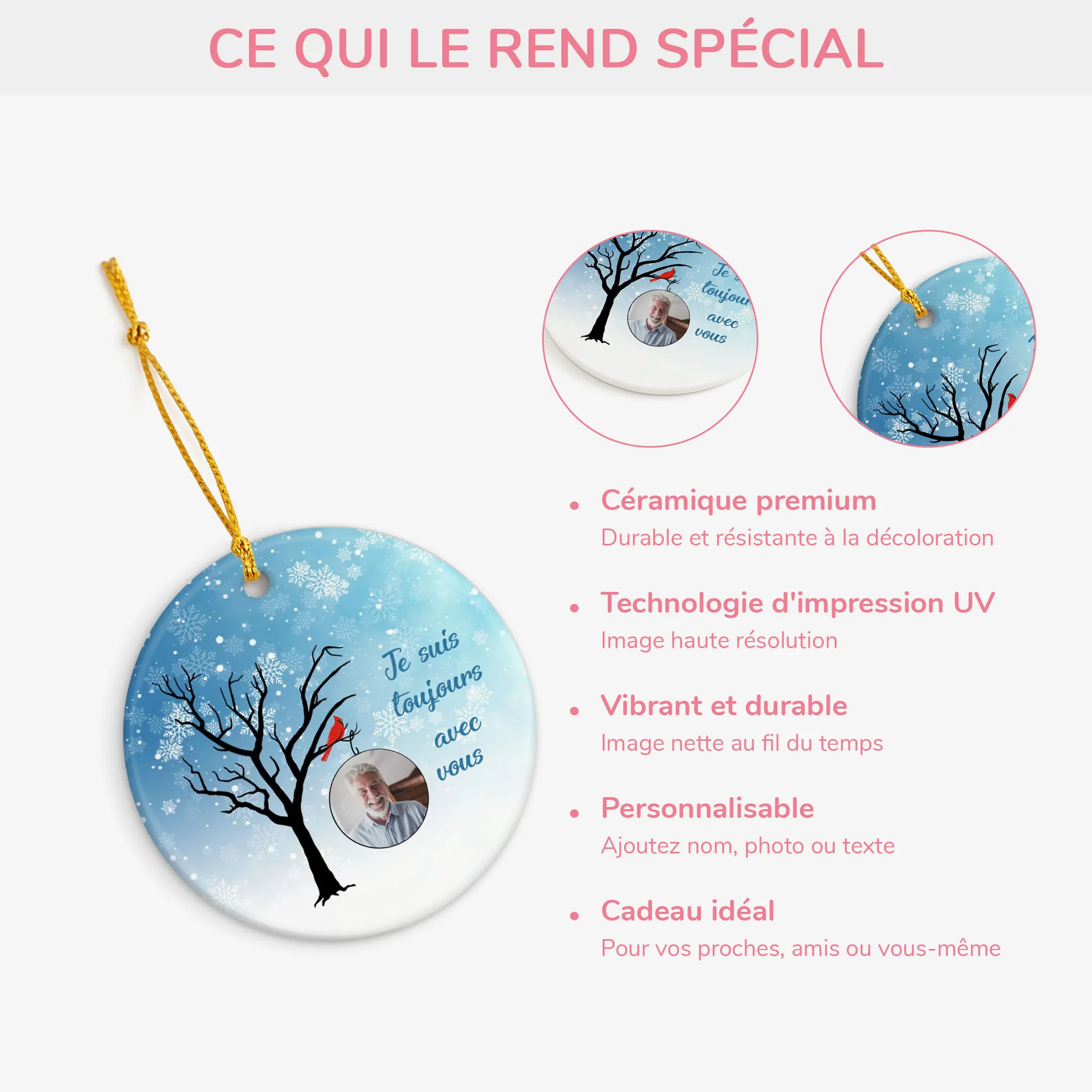 Ornement Je Suis Toujours Avec Vous Hiver Personnalisé - Image 4