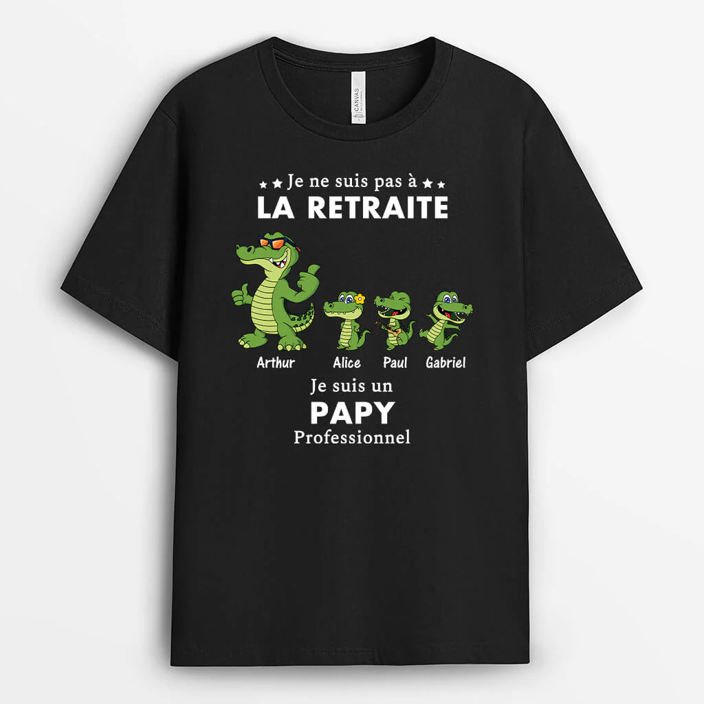 Tee Shirt Retraite Homme Personnalisé – Papy Crocodile Professionnel