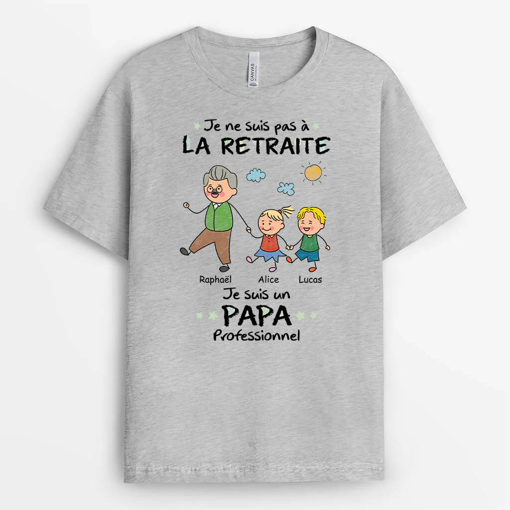 T-Shirt Personnalisé Humour – Je Suis Un Papy Professionnel - Image 2