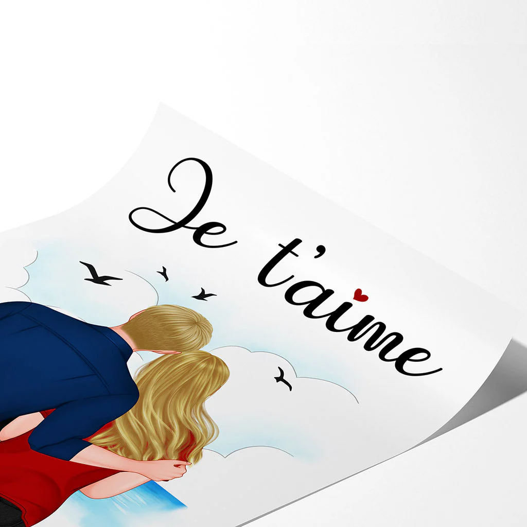 Poster Couple Personnalisé - Je t'aime - Image 2