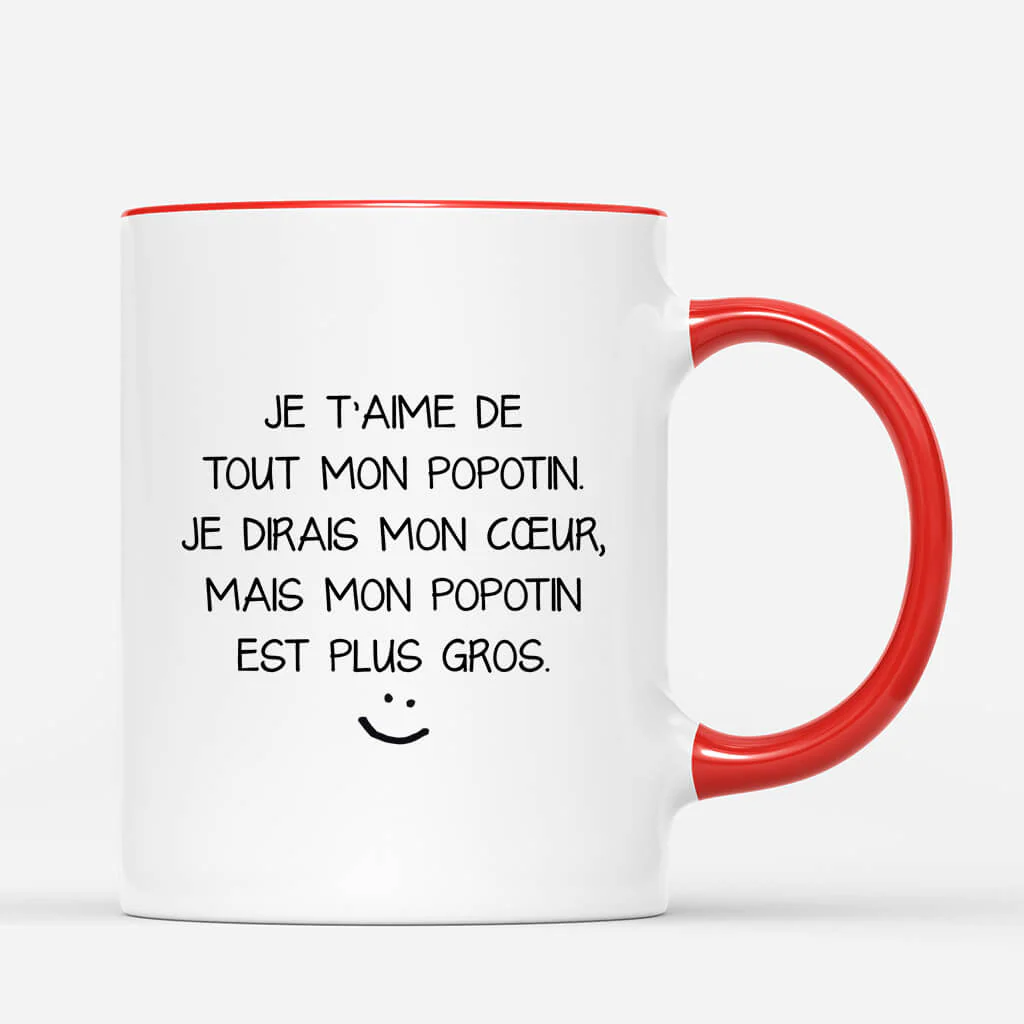 Mug Personnalisé Couple – Je T’aime de Tout Mon Popotin - Image 3