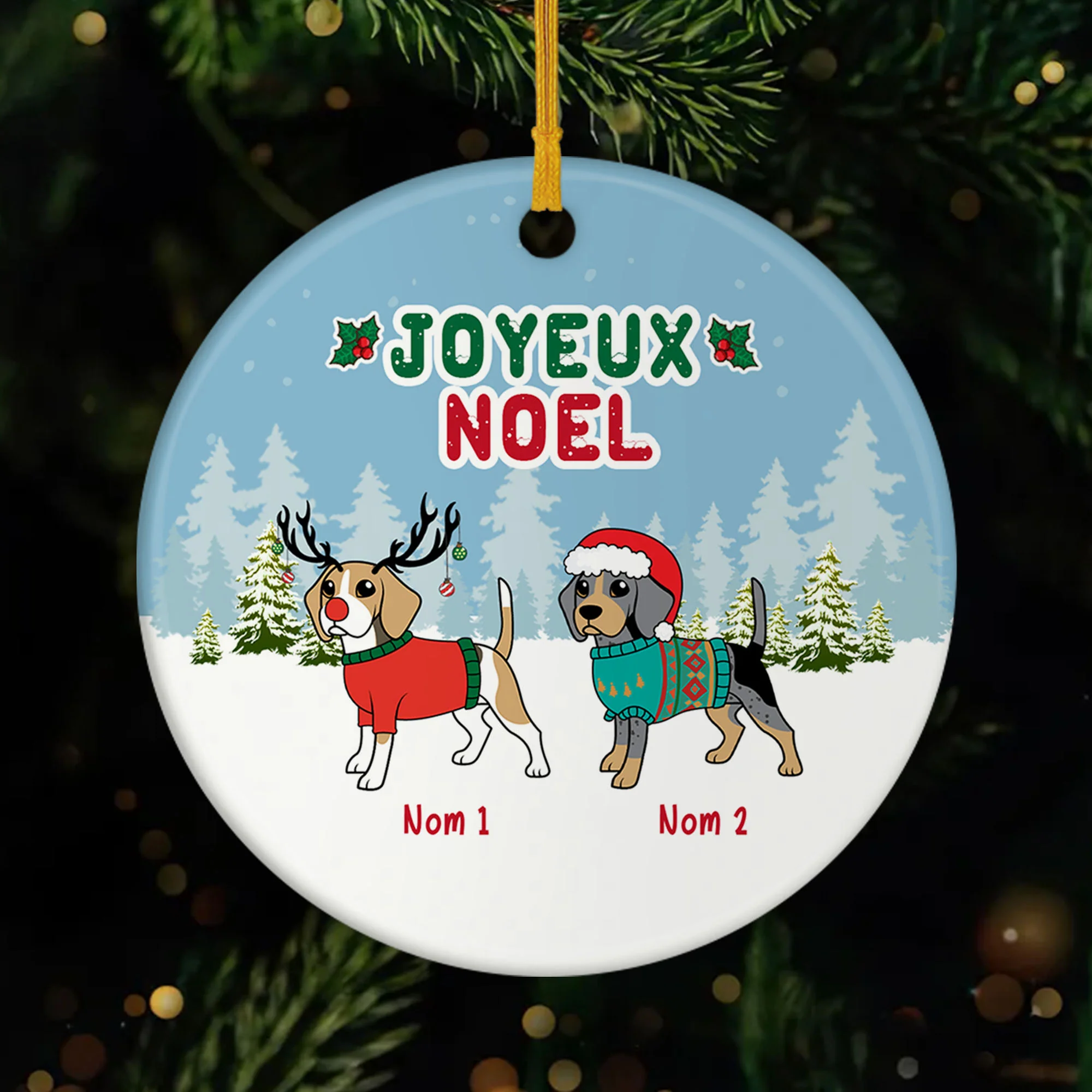 Ornement Joyeux Noël Personnalisé