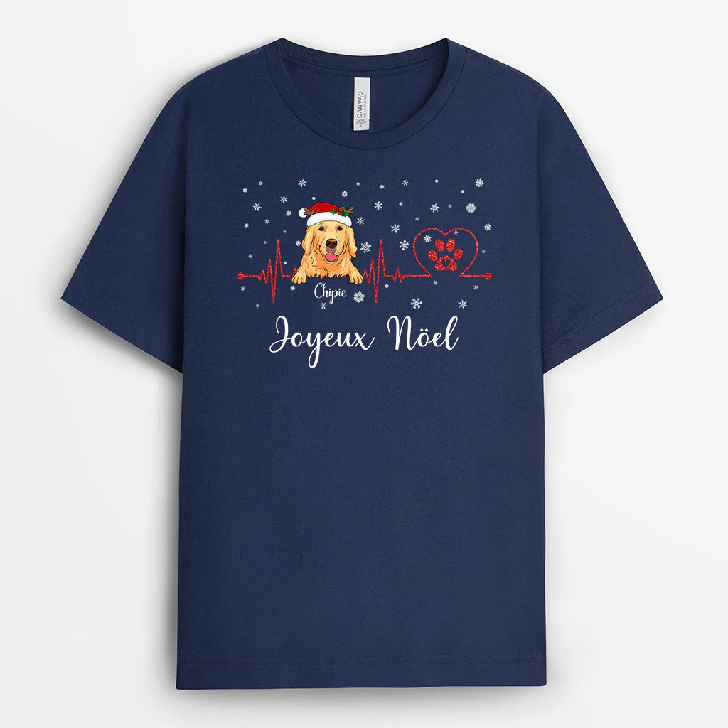 T-shirt Joyeux Noël Chien Personnalisé