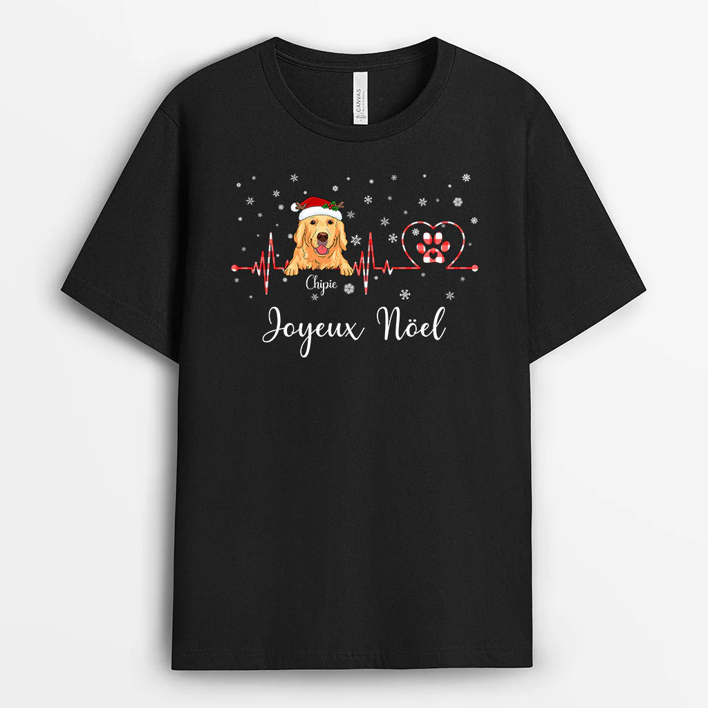 T-shirt Joyeux Noël Chien Personnalisé - Image 2