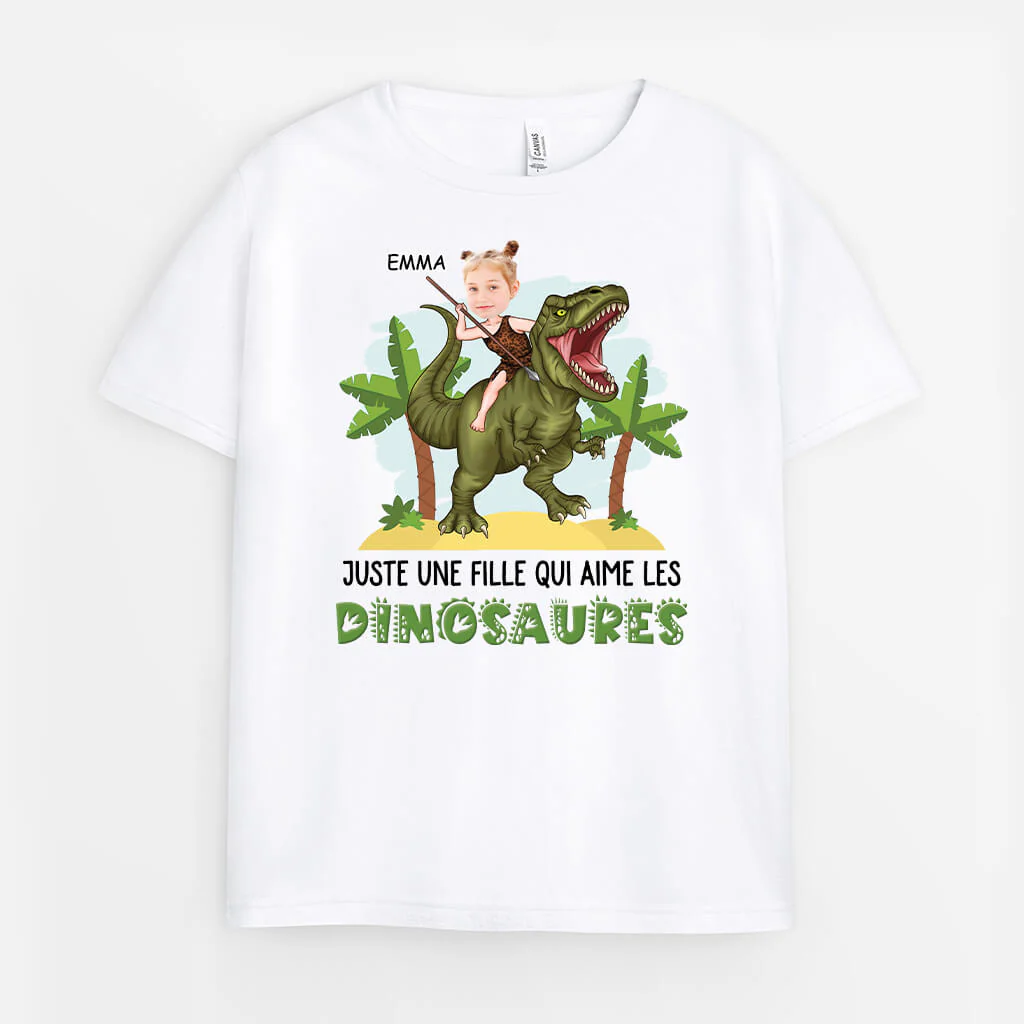 T-Shirt Enfant Personnalisé Dinosaures – Juste Un Garçon Qui Aime Les Dinosaures - Image 2
