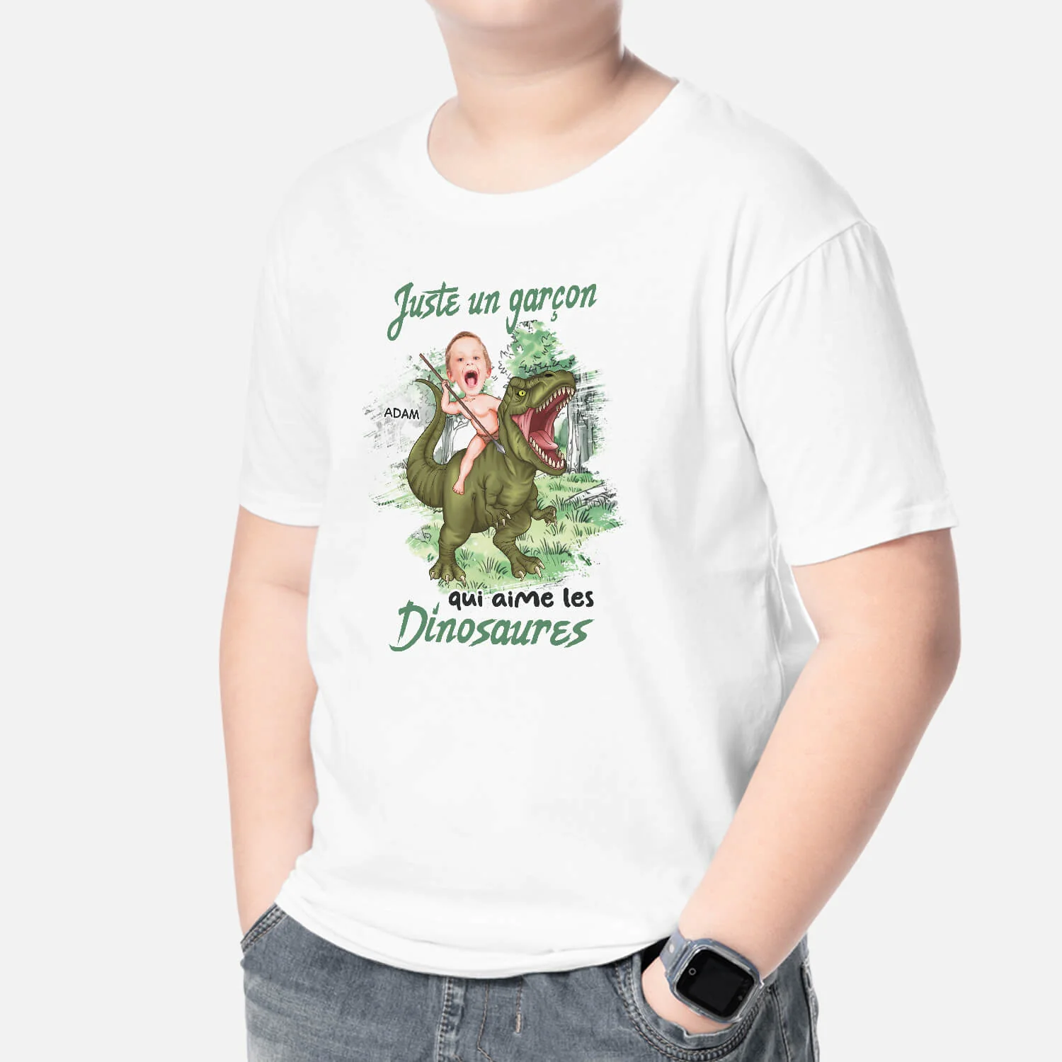 Tee Shirt Enfant Personnalisé Photo – Juste Une Fille Qui Aime Les Dinosaures - Image 2