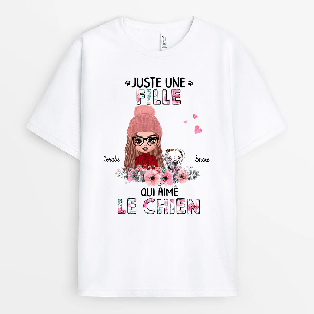 Tee Shirt Femme Personnalisé - Juste Une Femme Qui Aime Le Chien
