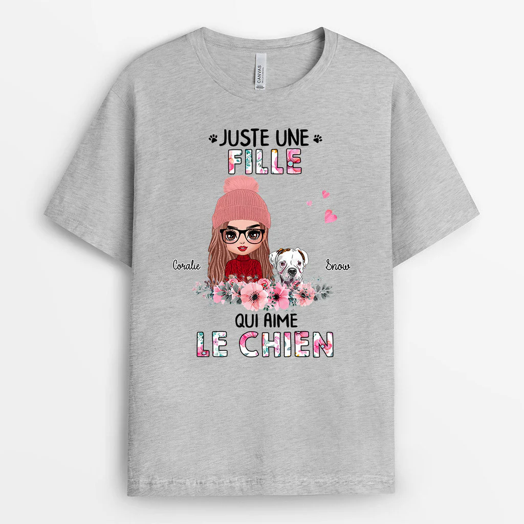 Tee Shirt Femme Personnalisé - Juste Une Femme Qui Aime Le Chien - Image 2
