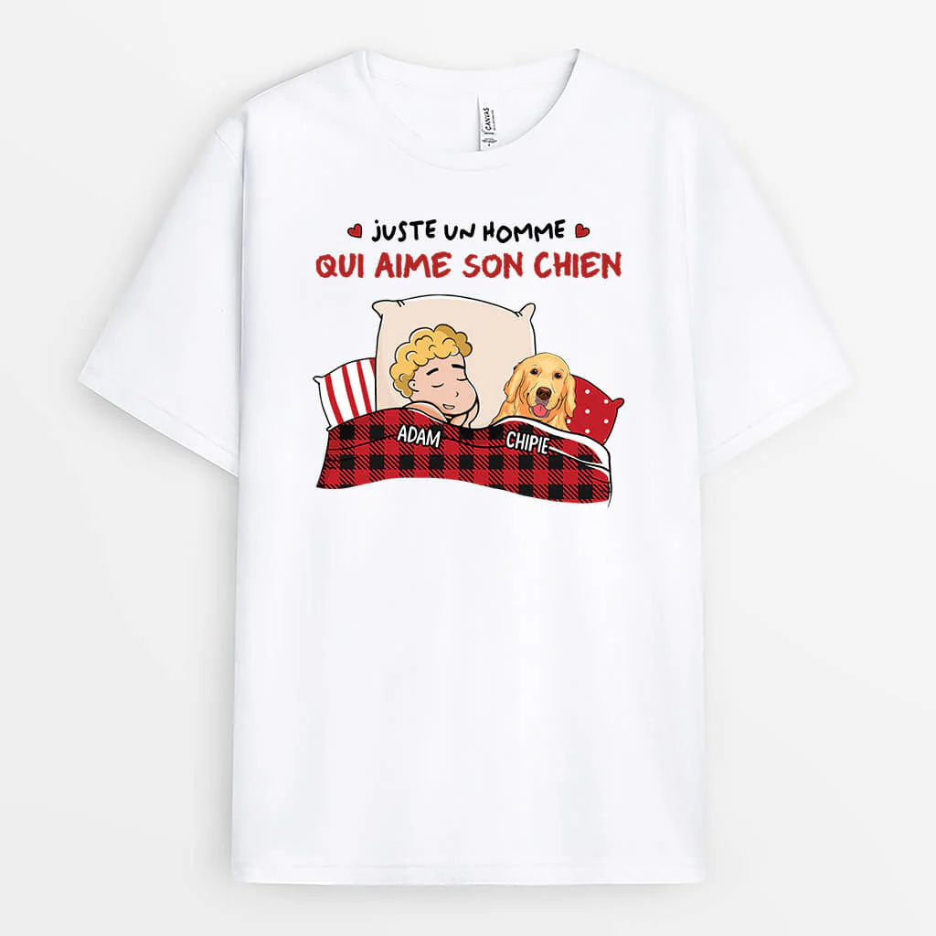 T-shirt Chien Personnalisé - Chien Avec Homme/Femme