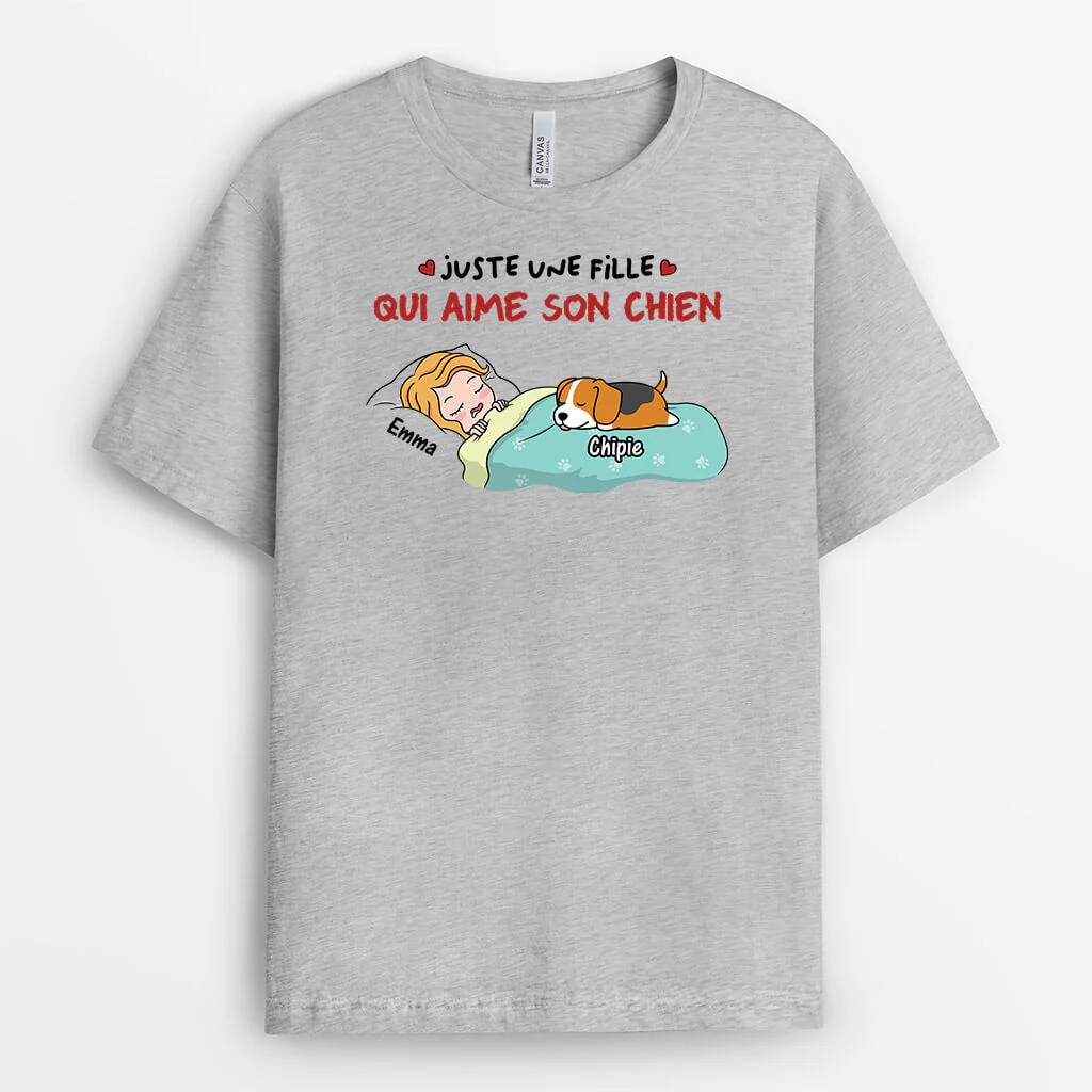 T-shirt Chien Personnalisé - Juste Une Femme/Un Homme Qui Aime Son Chien - Image 2