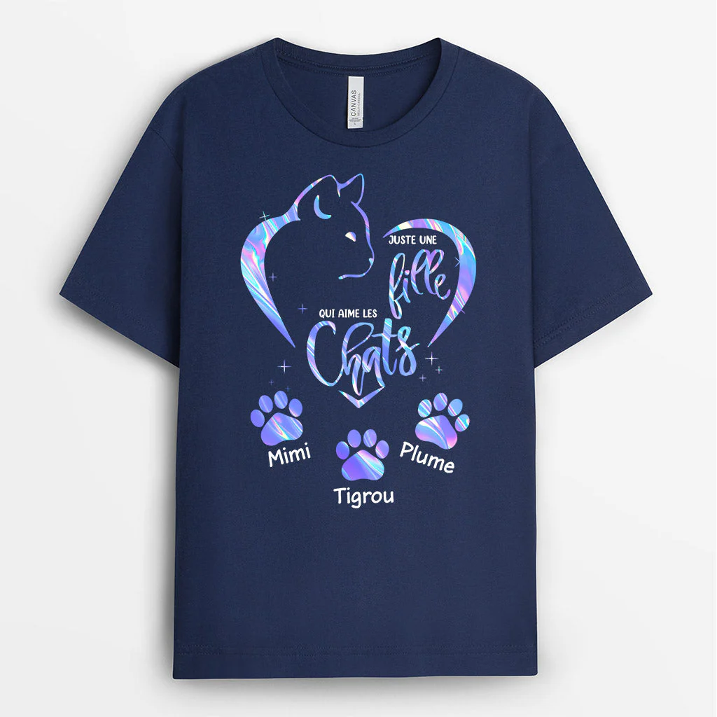 Tee Shirt Personnalisé Chat - Juste Une Femme Qui Aime Les Chats - Image 2