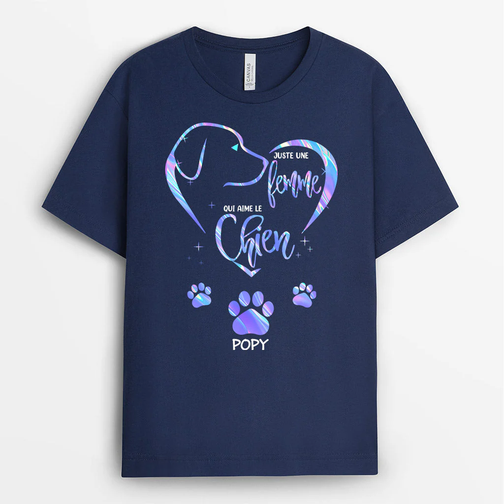 Tee Shirt Personnalisé Chien | Juste Une Fille Qui Aime Les Chiens - Image 2