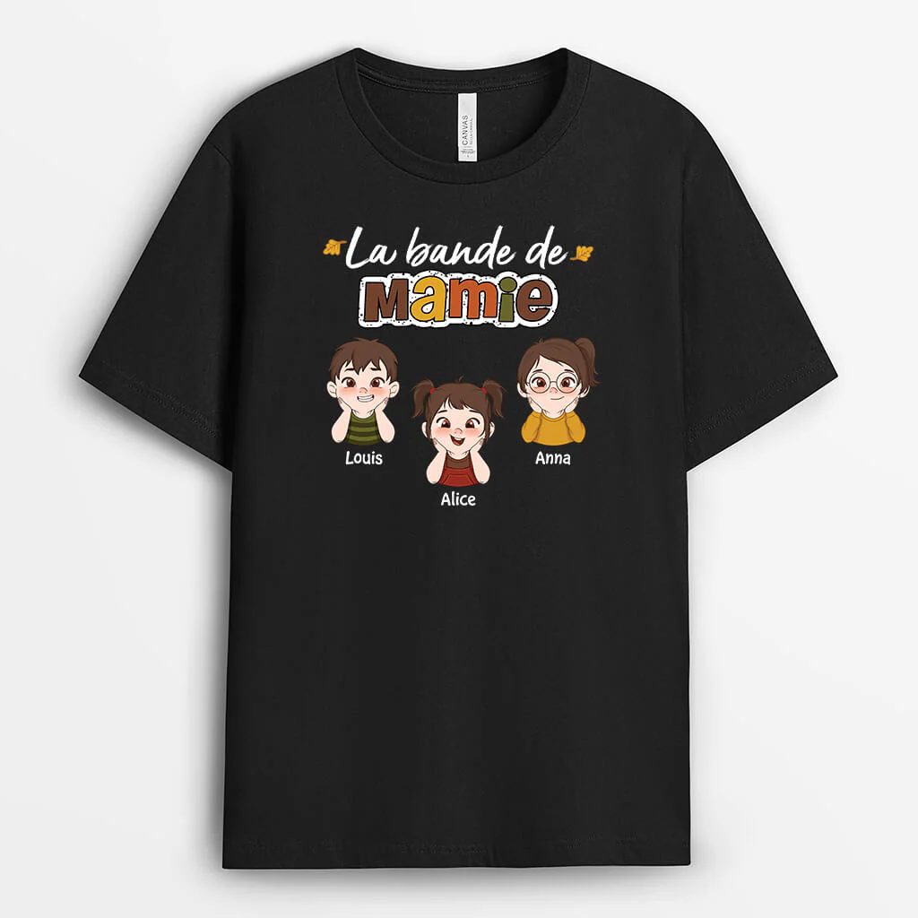 Tee Shirt Personnalisé Mamie - La Bande À Maman | Version Automne Sombre