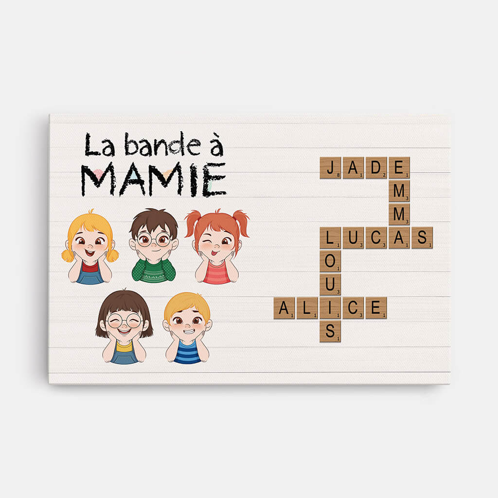 Toile Personnalisée - La Bande À Mamie/Papa Version Mot Croisé