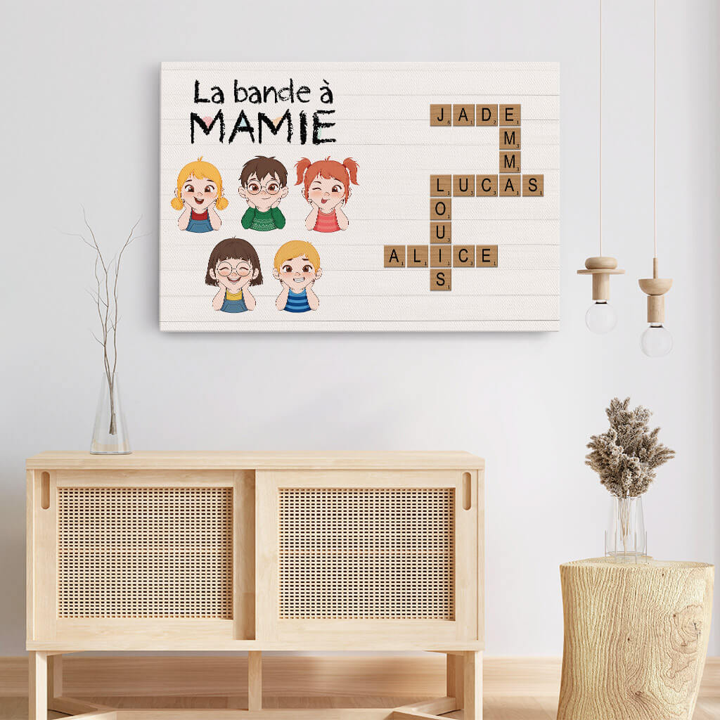 Toile Personnalisée - La Bande À Mamie/Papa Version Mot Croisé - Image 3