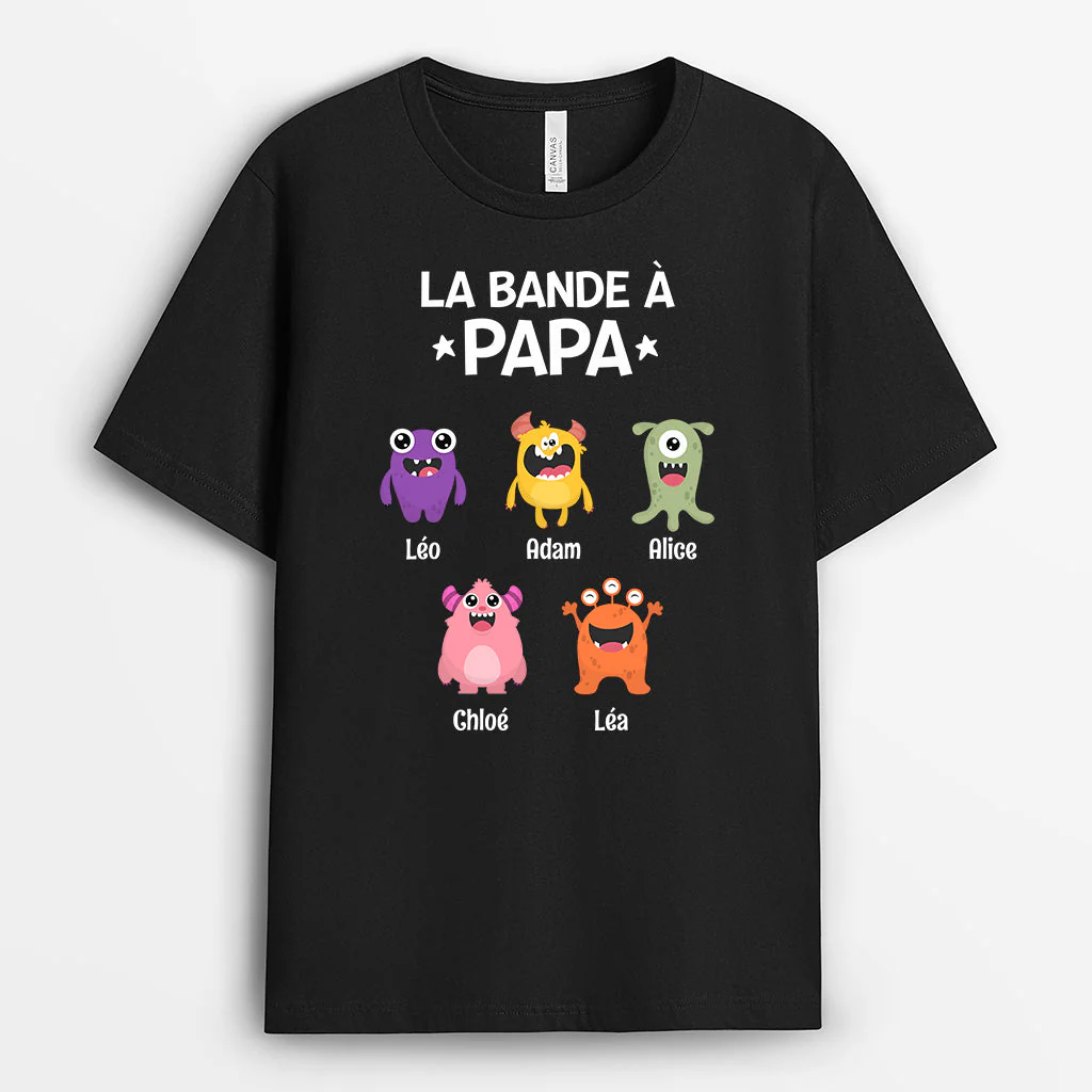 Tee Shirt Personnalisé Papy - La Bande À Papi Avec Monstres - Image 3