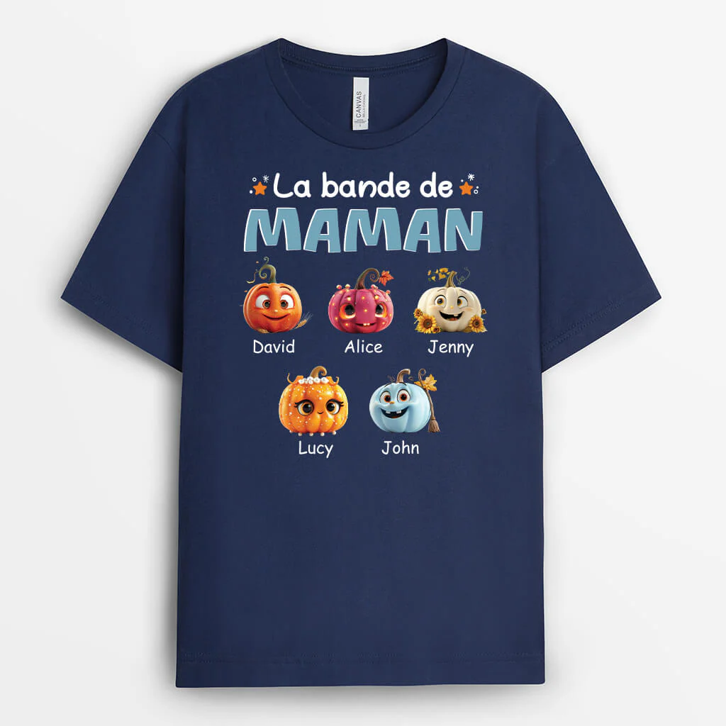 T Shirt Personnalisé Papy - La Bande À Papy - Version Citrouilles Colorées - Image 2