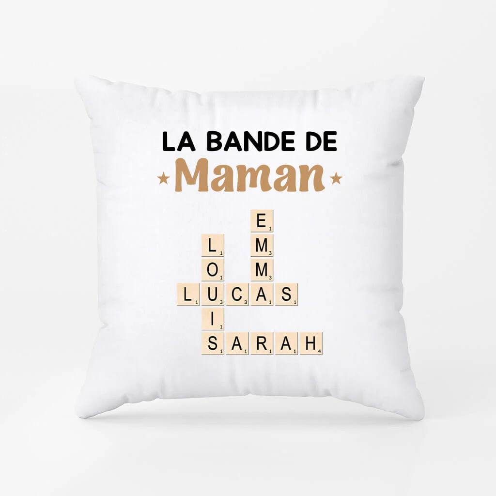 La Bande À Papy Avec Mots Croisés Bleus - Coussin Papy Personnalisable - Image 2